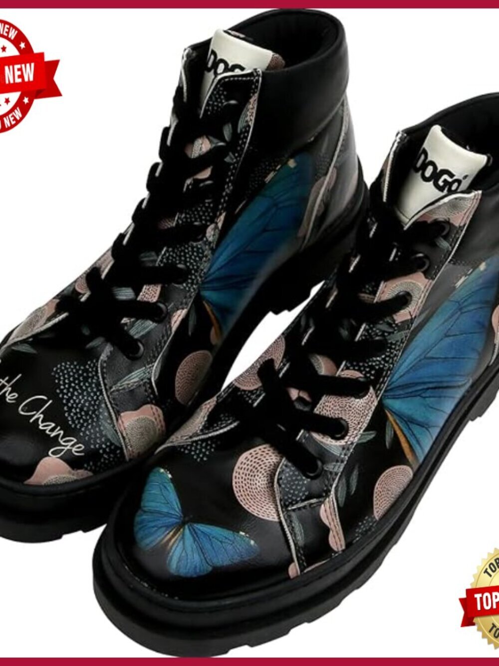 Vegan Leather Ankle Booties Lace Up Platform Winter Boots Womens